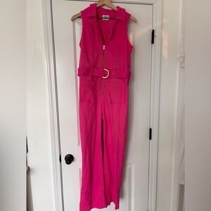 Show Me Your MuMu Pink Denim Jumpsuit - Size L
